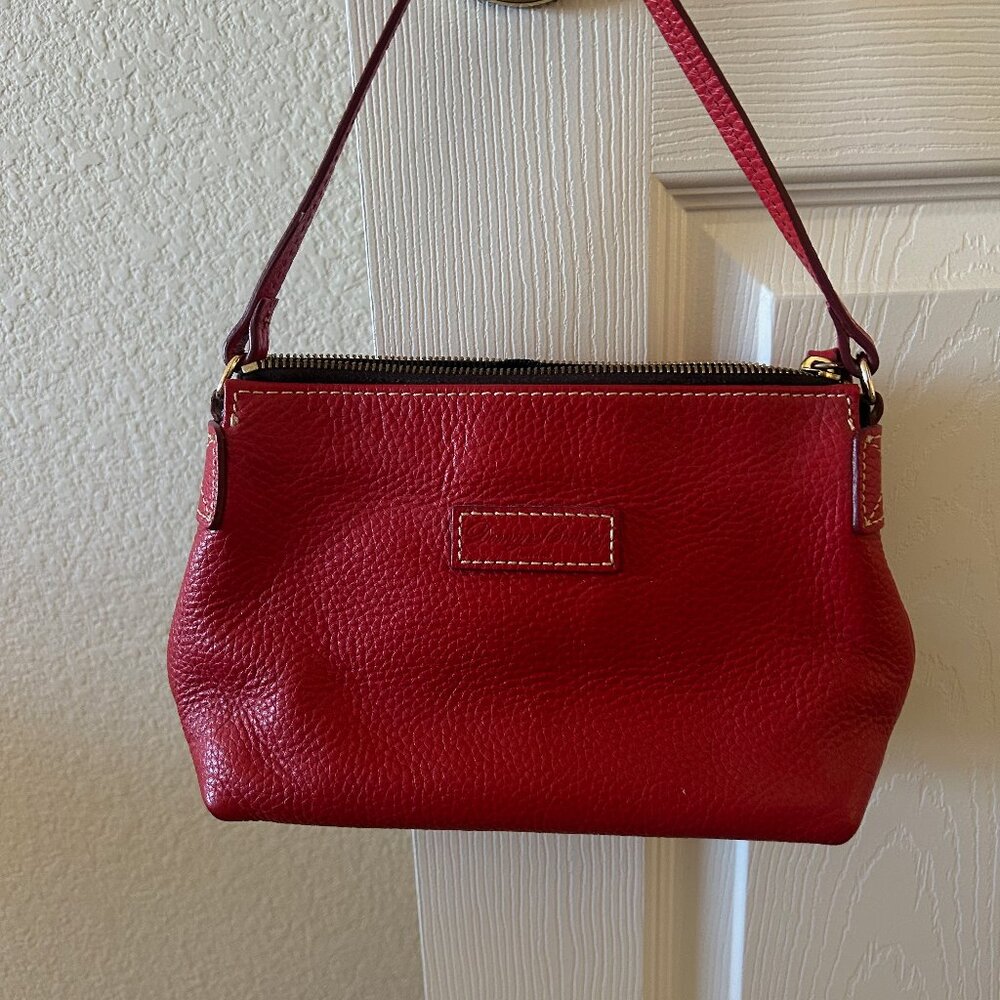 Dooney & Bourke Red Pebbled Leather Zip-Top Mini Handbag